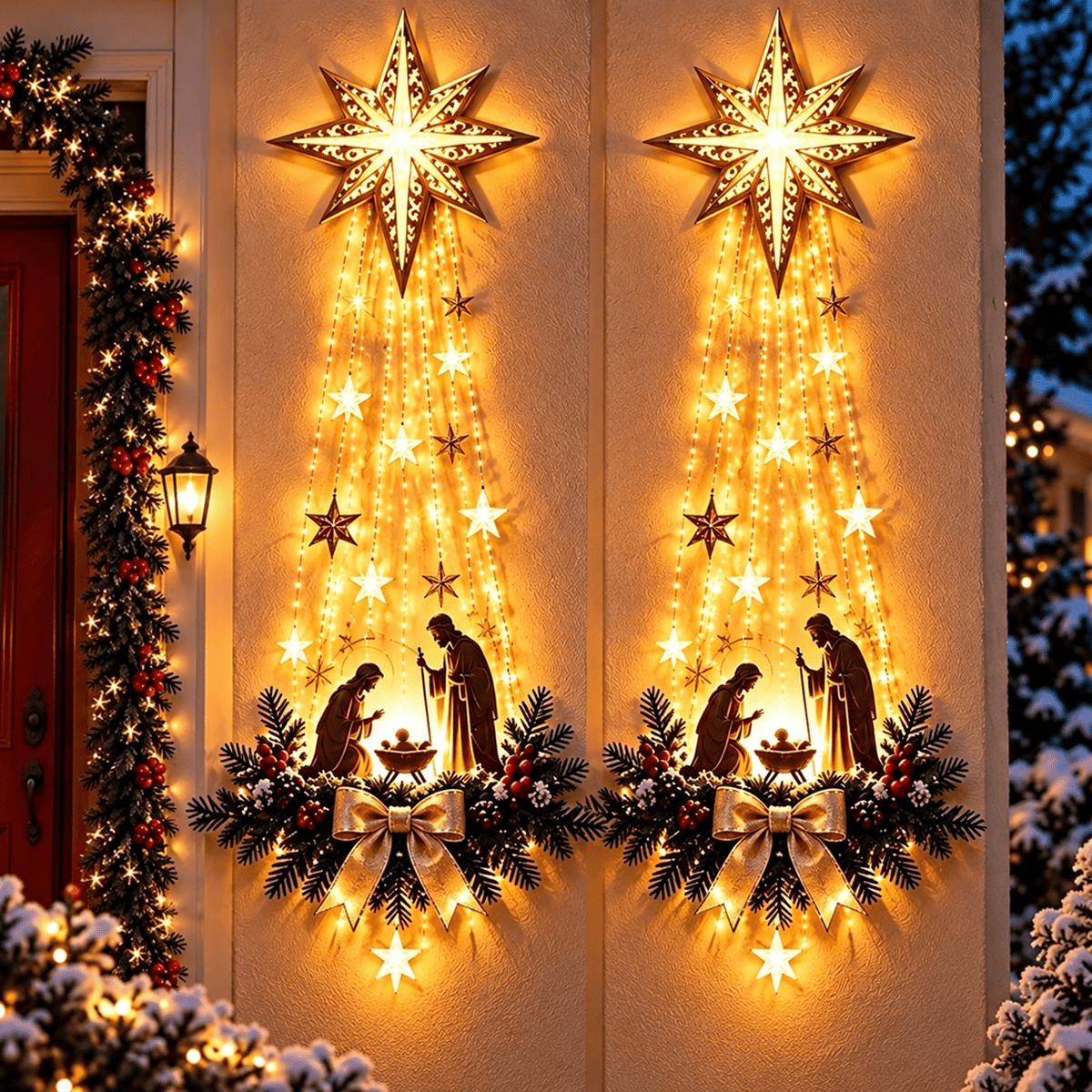Pesebre Iluminado de Pared · Estrella de Belén · 2